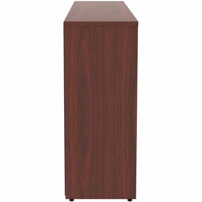 Lorell 29.5" 2-Shelf Bookcase with Adjustable-Shelves, Mahogany Laminate (LLR99778)