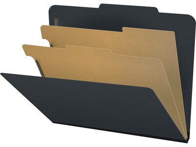 Medical Arts Press Pressboard Classification Folder, 2 Dividers, 2 Expansion, Letter Size, Black, 10/Box (DV-T42-26-3BLK)