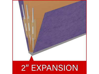 Medical Arts Press Pressboard Classification Folder, 2-Dividers, 2" Expansion, Letter Size, Purple, 10/Box (DV-T42-26-3PRP-PKT)