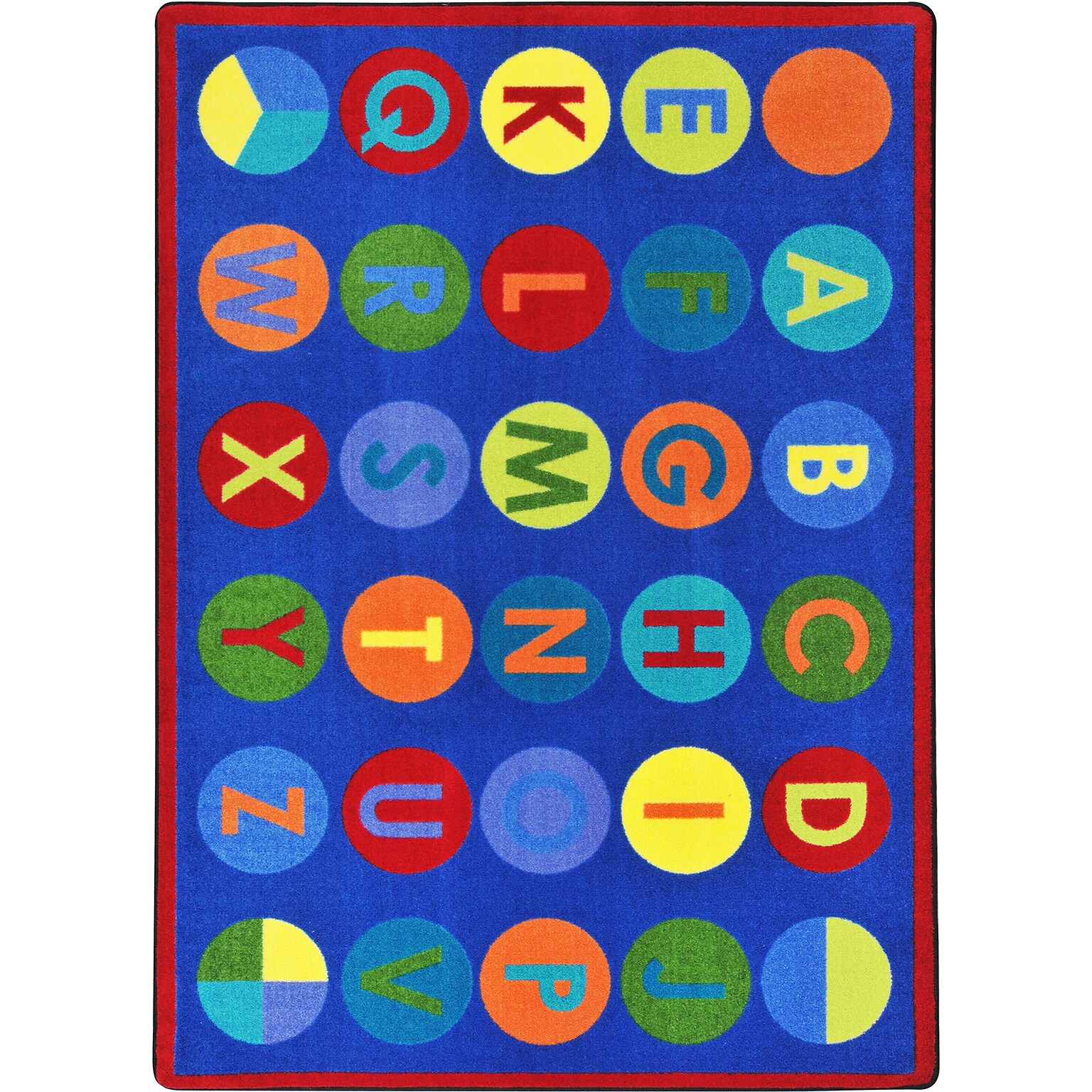 Joy Carpets Alpha-Dots Nylon 54 x 78 Machine Tufted Rug, Multicolored (1801C-01)