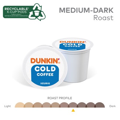 Dunkin' Cold Iced Coffee Keurig® K-Cup® Pods, Medium Dark Roast, 88/Carton (5000369251CT)