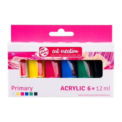 Talens Art Creation Acrylic Paint, Assorted Colors, 12mL, 6/Set, 3 Sets/Bundle (TLN9021860M-3)