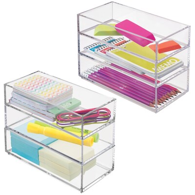 iDESIGN 6-Piece Plastic Drawer Organizer, Clear (28985M6)