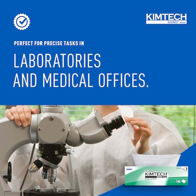 Kimtech SCIENCE KIMWIPES Delicate Task Nylon Cleaning Wipers, 11.8", White, 198 Wipers/Box, 15/Carton (34133)