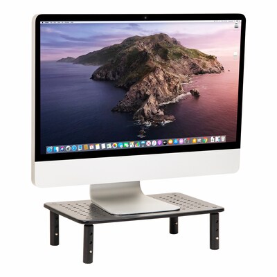 Mind Reader Adjustable Monitor Stand and Ventilated Laptop Riser, Black (4LEGMET-BLK)