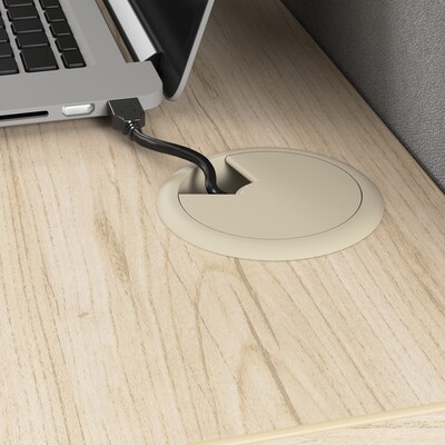Bush Business Furniture Office in an Hour 2 Person Cubicle Desk Set, Natural Elm (OIAH005NE)