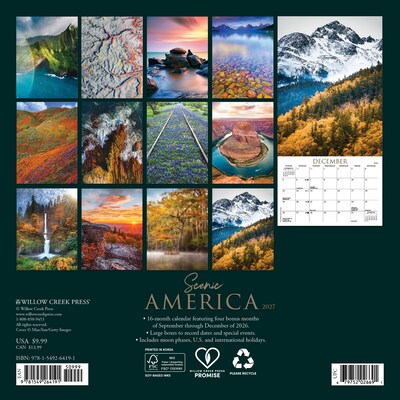 2027 Willow Creek Scenic America 7 x 7 Monthly Wall Calendar (64191)