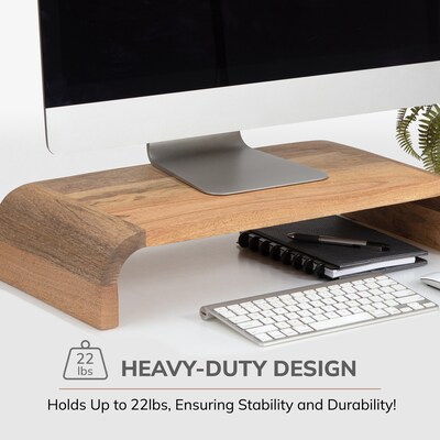 Anji Mountain Mango Wood Monitor Stand, Up to 32" Monitor, Natural (MS-CRV-MNG)