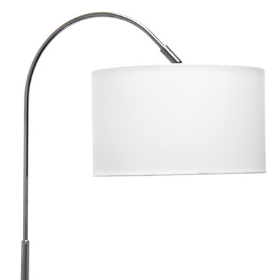 Creekwood Home Vista 66" Brushed Nickel Floor Lamp with Drum Shade, White (CWF-3006-WH-LB)