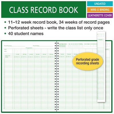 ELAN Undated Class Record Book, 8.5" x 11", 50/Pack (R1200-CP)