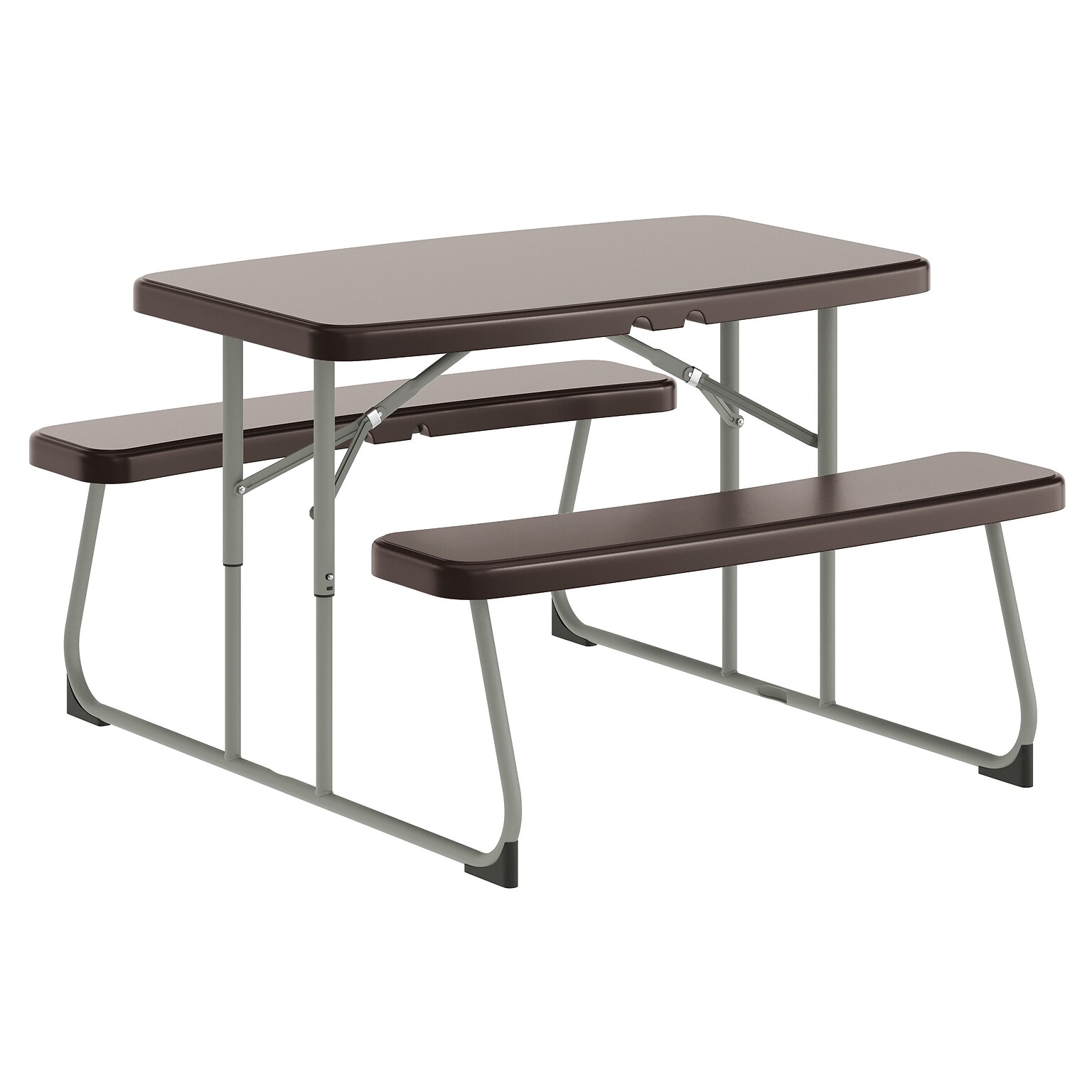 Flash Furniture Paige 37.5 x 32.625 Picnic Folding Table, Brown (RBEBB2432FD2BR)