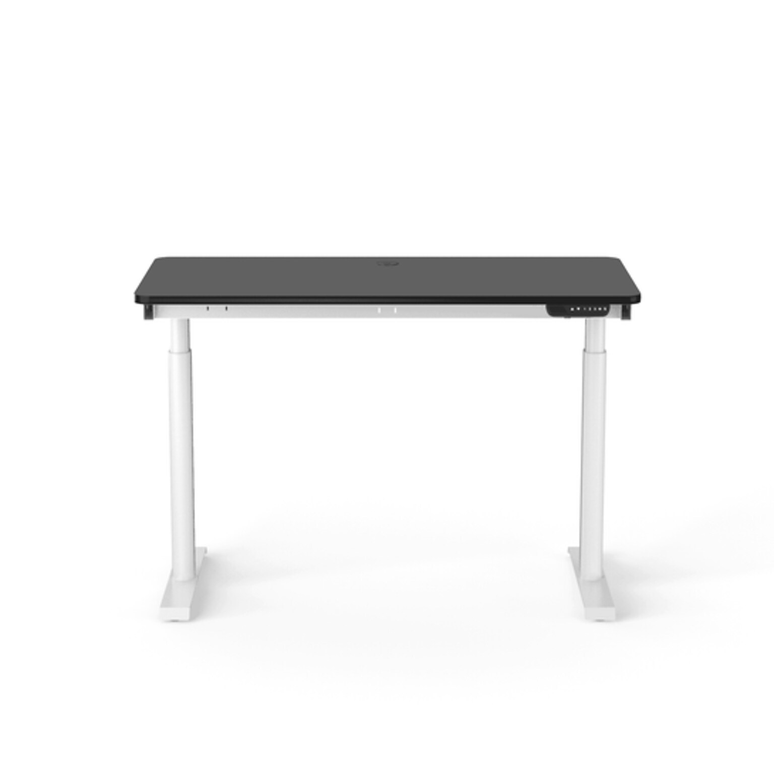 VersaDesk PowerLift 48W Electric Rectangular Adjustable Standing Desk, Black/White (PLSDR4824-WB-APP)