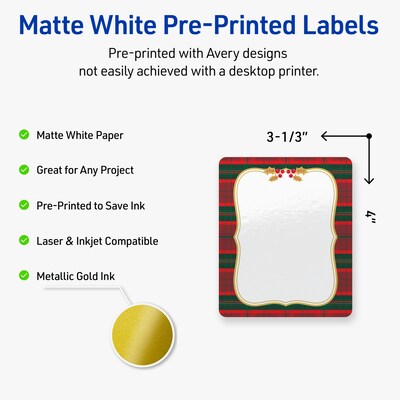 Avery Rectangle Multipurpose Labels, 4 x 3-1/3, White, 40/Pack (19479370507)