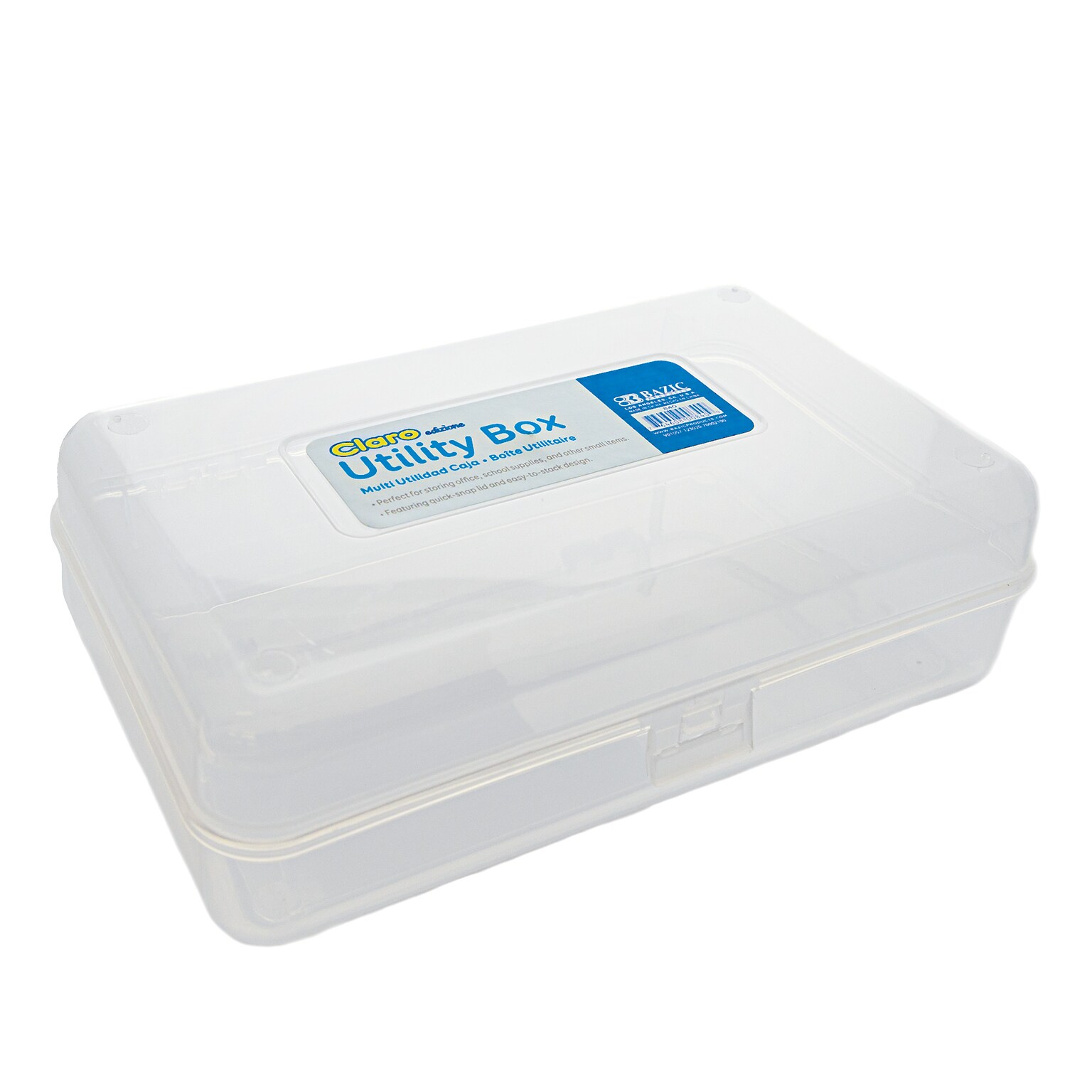Bazic Clasp Pencil Case, Clear (840)