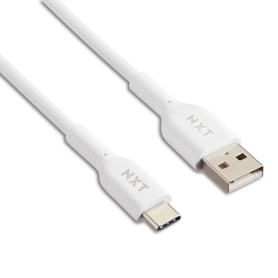 NXT Technologies™ 6 Ft. Braided USB-C to USB-A Cable, White (NX60472)