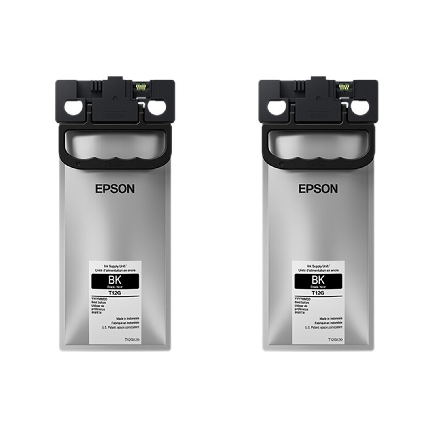 Epson T12G Black Standard Yield Ink Cartridge, 2/Pack