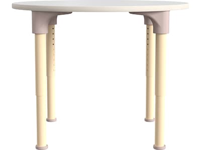 Flash Furniture Bright Beginnings Hercules 33 Round Table, Height Adjustable, White/Beech (MK-ME088