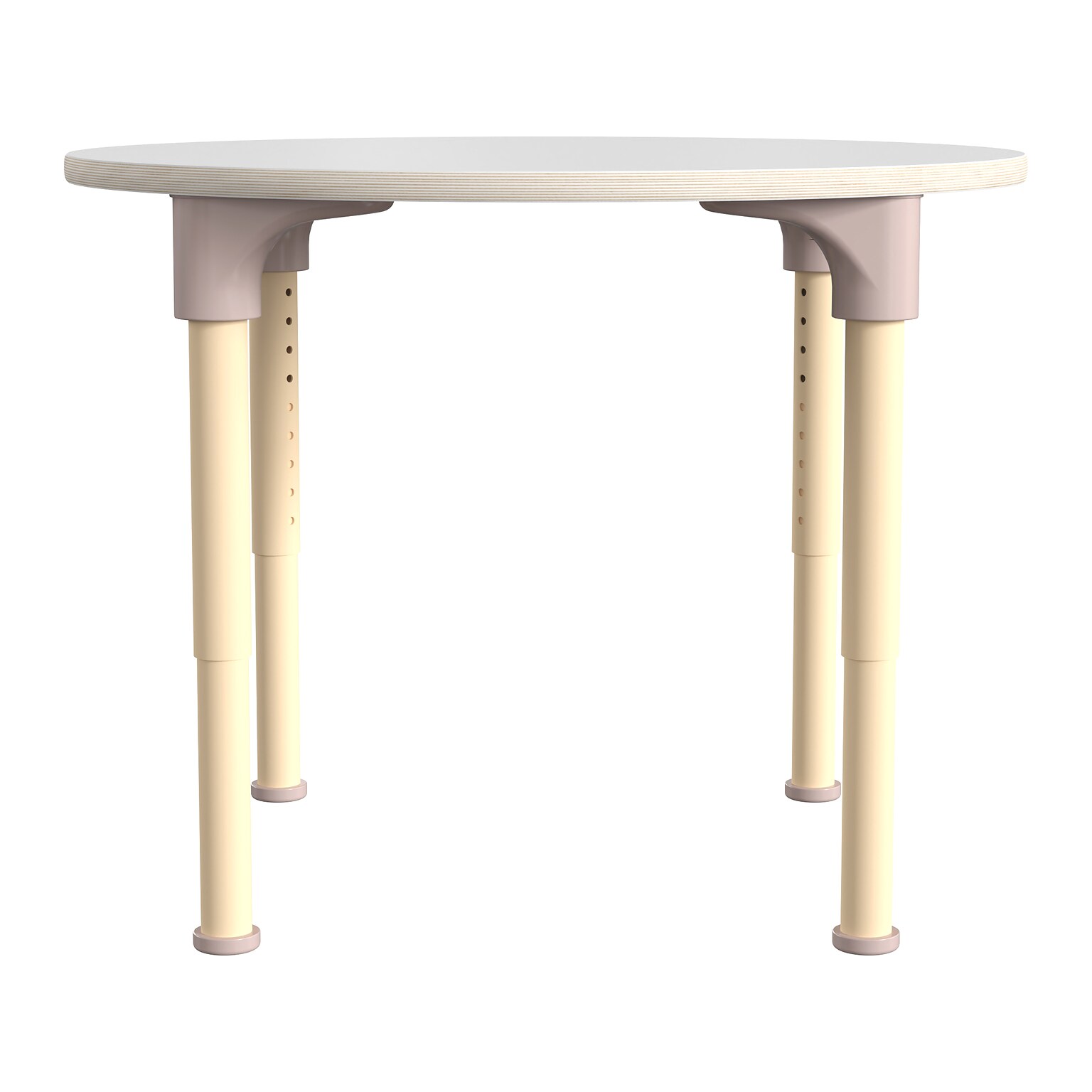 Flash Furniture Bright Beginnings Hercules 33 Round Table, Height Adjustable, White/Beech (MK-ME088022-GG)