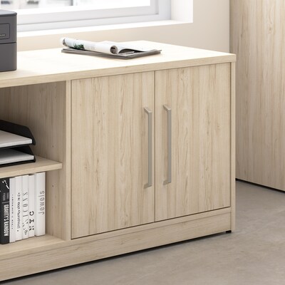 Bush Business Furniture Vista Low Storage Cabinet with Doors and Shelves, Natural Elm (VSS160NE)