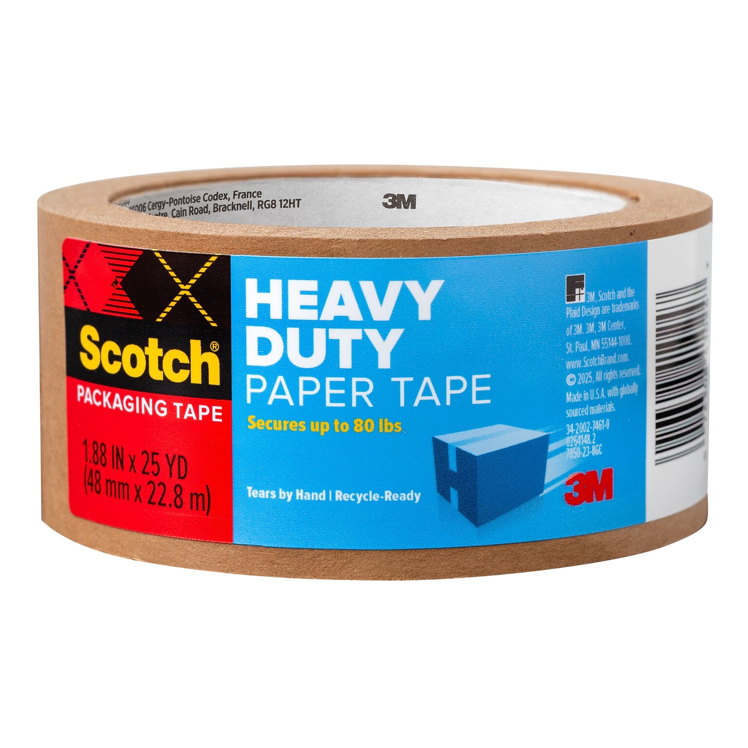 Scotch Heavy Duty Packing Tape, 1.88 x 25 yds., Brown (7850-23-8GC)
