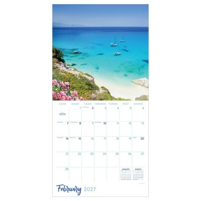 2027 TF Publishing Tropical Beaches 10" x 12" Monthly Wall Calendar, Multicolored (27-1030)