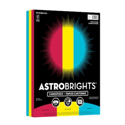 Astrobrights Primary Power 65 lb. Cardstock Paper, 8.5 x 11, Assorted Colors, 150 Sheets/Pack (910