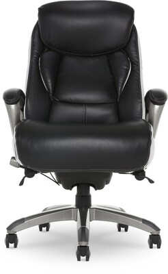 Serta Lautner Ergonomic Bonded Leather Swivel Executive Chair, Black/Cream (44942)