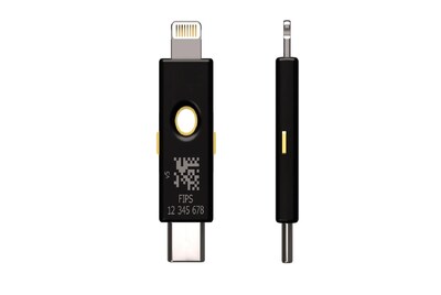 Yubico YubiKey 5Ci FIPS USB-C to Lightning Security Key, Black (992-20012)