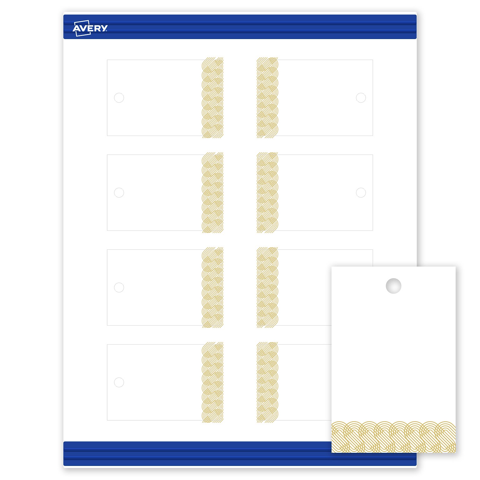 Avery 3 Blank Price & Merchandise Tags, White, 80/Carton (S00-EX0-PRMWT10)