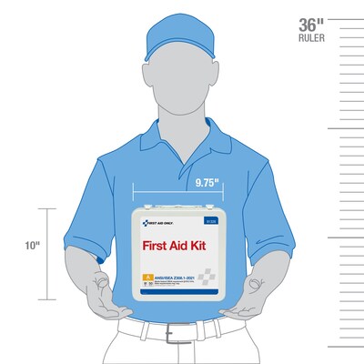 First Aid Only Metal First Aid Kit, ANSI 2021 Class A, 50 People, 184 Pieces (91328)