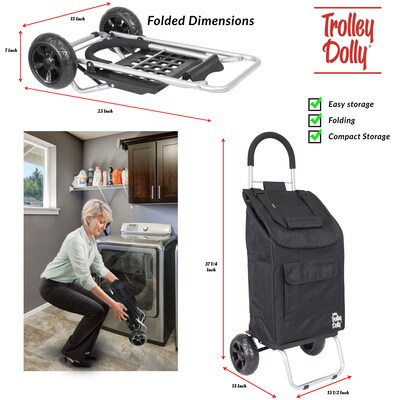 Trolley Dolly Standard Folding Hand Truck, 110 lb. Capacity, Black (01-517)