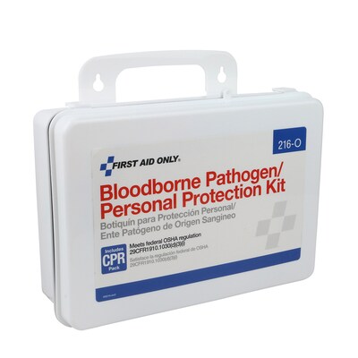 First Aid Only Bloodborne Pathogen Spill Kit & PPE Kit with CPR Pack, 29 Pieces (216-O)
