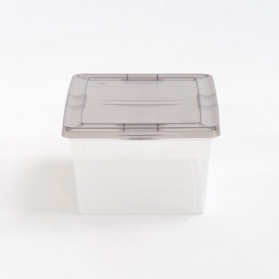 Iris 17 Quart Snap Top Plastic Snap Closure Storage Bin, Clear (500218)