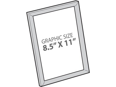 Azar Sign Holder, 8.5" x 11", Silver Plastic (300332-SLV-4PK)