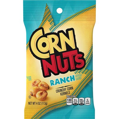 Corn Nuts Crunchy Corn Kernels Roasted Ranch Corn Nuts, 4 oz., 12 Bags/Pack (209-00624)