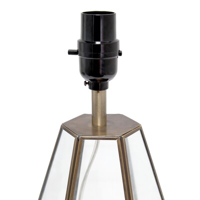 Lalia Home Transparent Triagonal Table Lamp, Brass (LHT-4009-BR)
