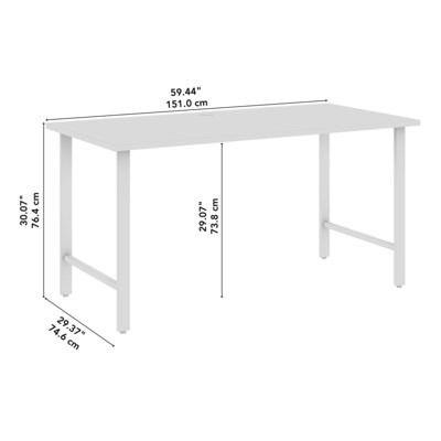 Bush Business Furniture Hustle 60"W Computer Desk with Metal Legs, Natural Elm (HUD160NE)