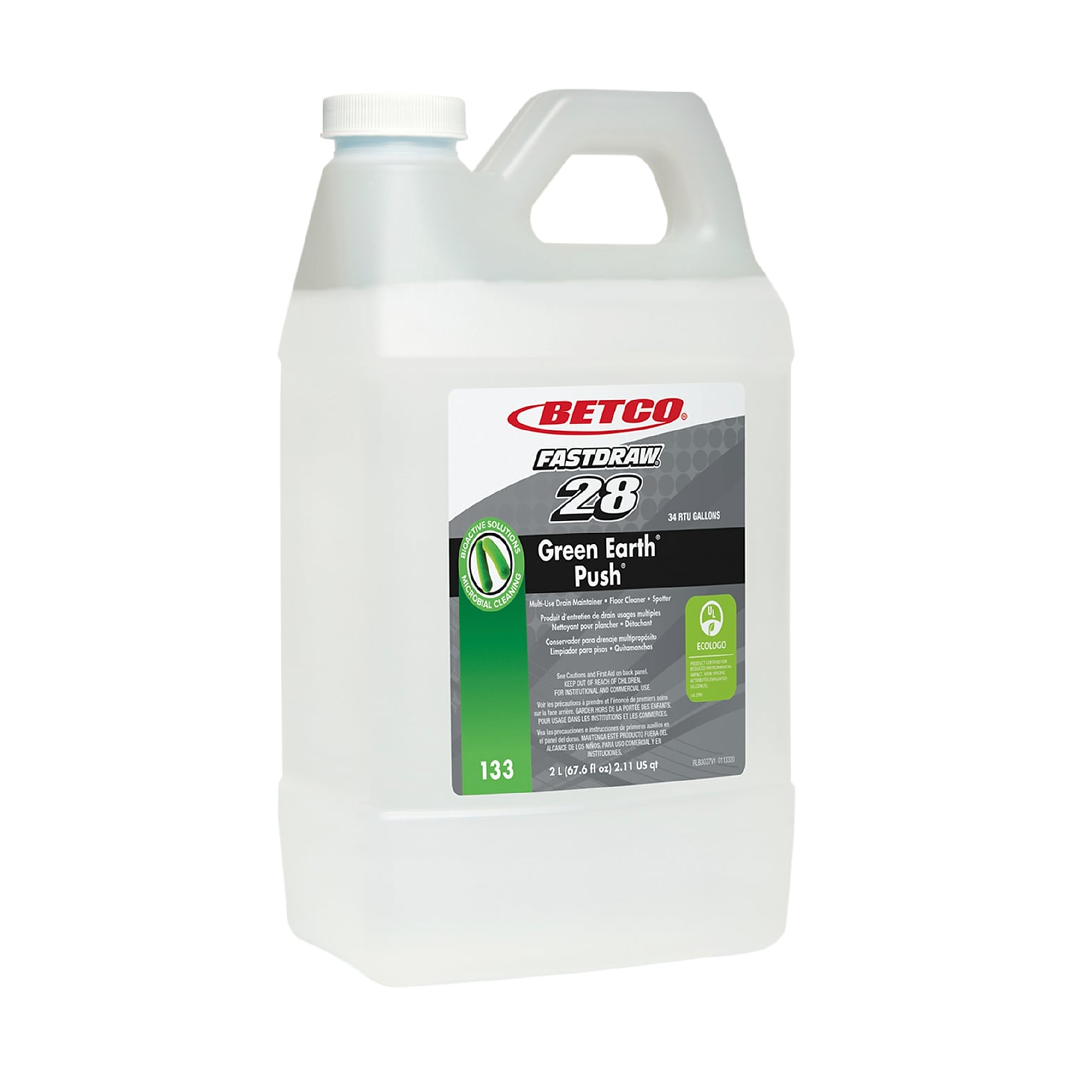 Betco Probiotic Solutions Push Drain Maintainer/Odor Eliminator, Mint Scent, 67.6 Oz., 4/Carton (1334700)