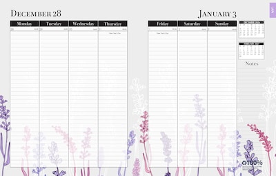 2027 House of Doolittle Wildflower 8.5" x 11" Weekly & Monthly Standard Planner, Faux Leather Cover (28774-27)