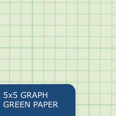 Roaring Spring Paper Products Signature 1-Subject Professional Notebooks, 8.5" x 11", Graph Ruled, 80 Sheets, Green (11382)