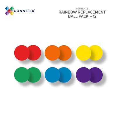 Connetix Magnetic Tiles Rainbow Ball Pack, 12 Pieces (CNTR00012BA)