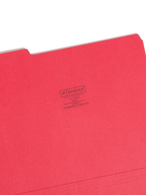 Smead File Folders, 1/3-Cut Tab, Letter Size, Red, 100/Box (12743)