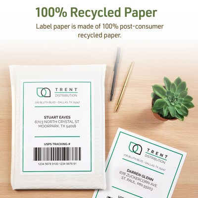 Avery EcoFriendly Laser/Inkjet Shipping Labels, 5-1/2" x 8-1/2", Matte White, 20 Labels/Pack (48808)