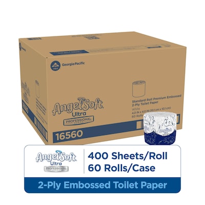 Angel Soft Ultra Professional Series Toilet Paper, 2-ply, White, 400 Sheets/Roll, 60 Rolls/Carton (16560)