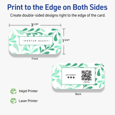 Avery Business Cards, 1-3/4" x 3-1/2", Matte White, 200/Pack (95286)