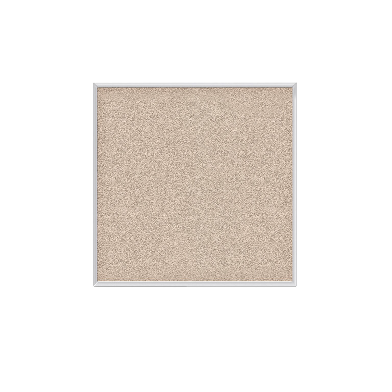 Ghent Fabric Bulletin Board, Satin Aluminum Frame, 4H x 4W, Beige (AT44F90)