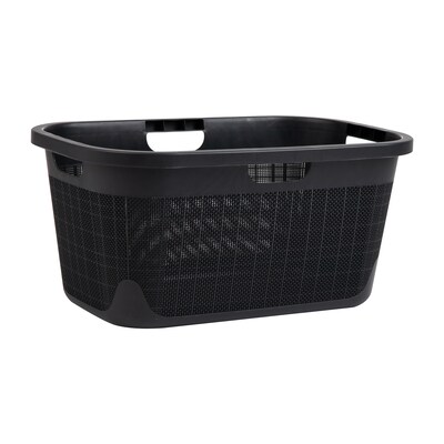 Mind Reader 10-Gallon Laundry Basket, Plastic, Black (40FABASK-BLK)