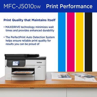 Brother INKvestment MFC-J5010DW Wireless Color All-In-One Inkjet Printer, Best for Home Office