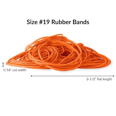 Alliance Non-Latex Multi-Purpose #19 Rubber Bands, 3-1/2" x 1/16", Orange, 360/Pack (37198)
