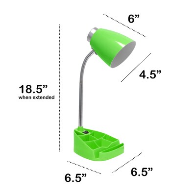 Creekwood Home 18.5" Flexible Gooseneck Organizer Desk Lamp with Stand, Green (CWD-1001-GR)